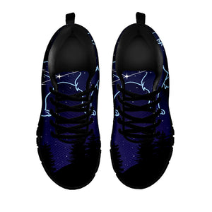 Leo Constellation Print Black Running Shoes