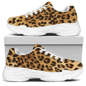 Leopard Pattern Print White Chunky Shoes