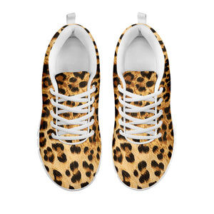 Leopard Pattern Print White Running Shoes