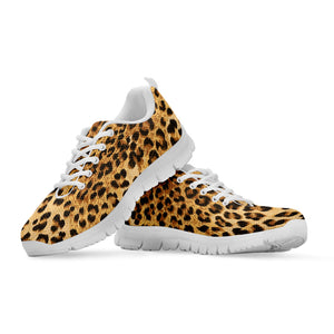 Leopard Pattern Print White Running Shoes