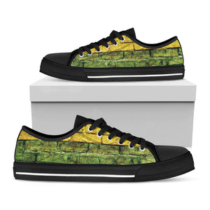 LGBT Pride Rainbow Brick Wall Print Black Low Top Sneakers