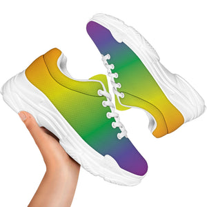 LGBT Pride Rainbow Gradient Print White Chunky Shoes