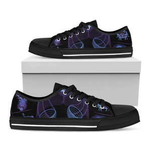 Libra And Astrological Signs Print Black Low Top Sneakers