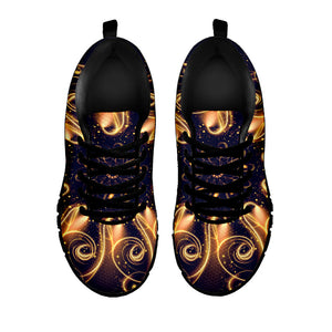 Light Fractal Print Black Running Shoes