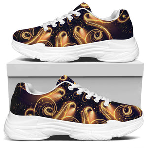 Light Fractal Print White Chunky Shoes