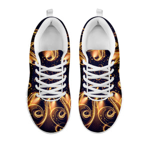 Light Fractal Print White Running Shoes