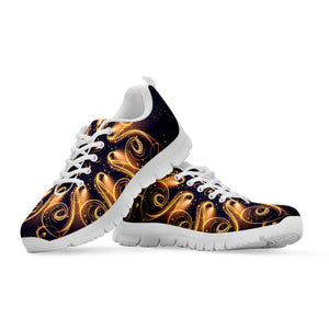 Light Fractal Print White Running Shoes