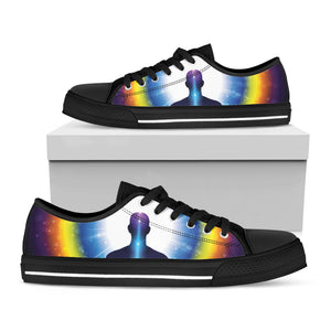 Light Of Seven Chakras Print Black Low Top Sneakers