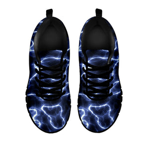 Lightning Chain Print Black Running Shoes