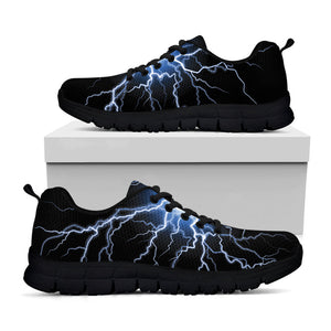 Lightning Spark Print Black Running Shoes