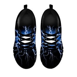 Lightning Spark Print Black Running Shoes
