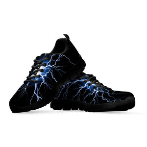 Lightning Spark Print Black Running Shoes