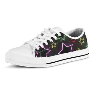 Lights Star Pattern Print White Low Top Sneakers