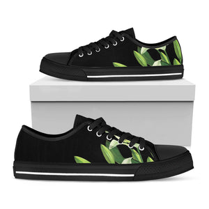 Lily Floral Print Black Low Top Sneakers