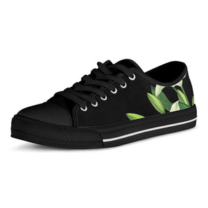 Lily Floral Print Black Low Top Sneakers