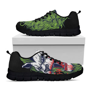 Lion Joker Print Black Running Shoes