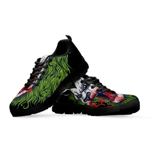 Lion Joker Print Black Running Shoes