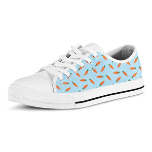 Little Carrot Pattern Print White Low Top Sneakers