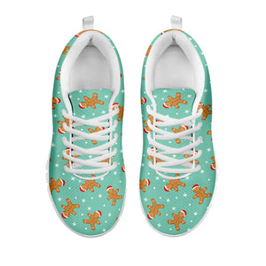 Little Gingerbread Man Pattern Print White Running Shoes