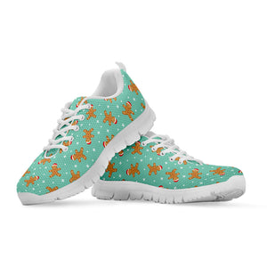 Little Gingerbread Man Pattern Print White Running Shoes
