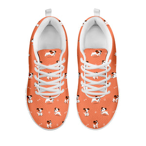 Little Jack Russell Terrier Print White Running Shoes