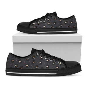 Little Ninja Pattern Print Black Low Top Sneakers