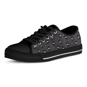 Little Ninja Pattern Print Black Low Top Sneakers
