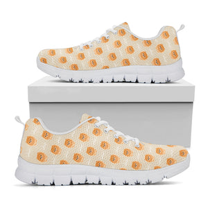 Little Pomeranian Pattern Print White Running Shoes