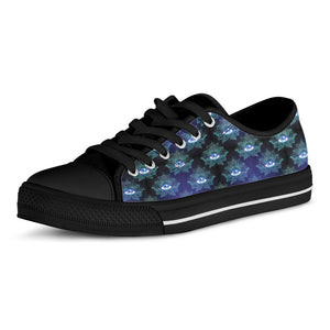 Lotus Eye of Providence Pattern Print Black Low Top Sneakers