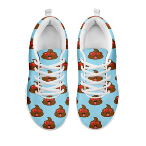 Lovely Poop Pattern Print White Running Shoes