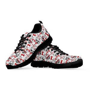 Lovely Yorkshire Terrier Pattern Print Black Running Shoes
