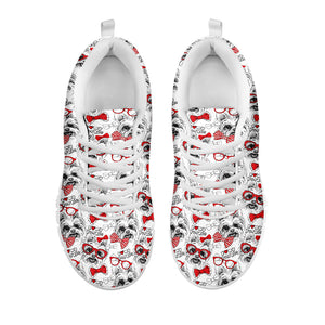 Lovely Yorkshire Terrier Pattern Print White Running Shoes