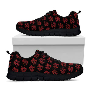 Magic Pentagram Pattern Print Black Running Shoes