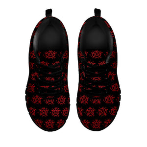 Magic Pentagram Pattern Print Black Running Shoes