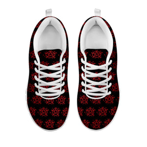 Magic Pentagram Pattern Print White Running Shoes
