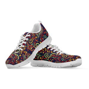 Mandala Floral Bohemian Pattern Print White Running Shoes