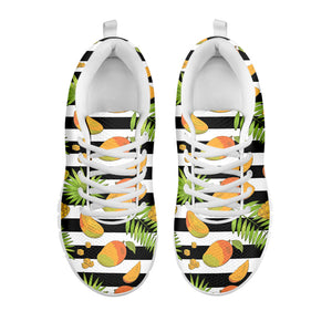 Mango Fruit Striped Pattern Print White Running Shoes