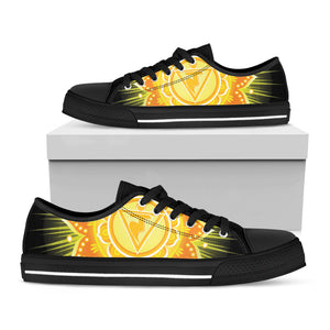 Manipura Chakra Mandala Print Black Low Top Sneakers