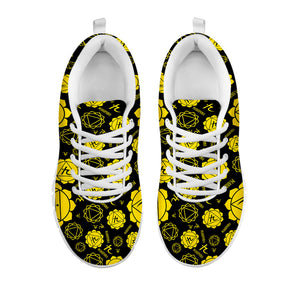 Manipura Chakra Pattern Print White Running Shoes