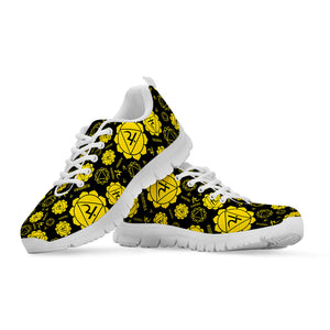 Manipura Chakra Pattern Print White Running Shoes