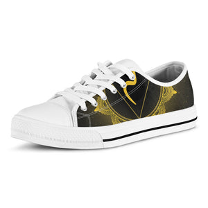 Manipura Chakra Symbol Print White Low Top Sneakers