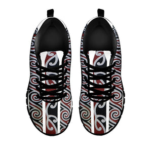 Maori Fence Print Black Running Shoes