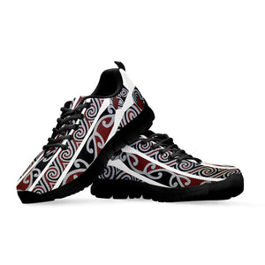 Maori Fence Print Black Running Shoes