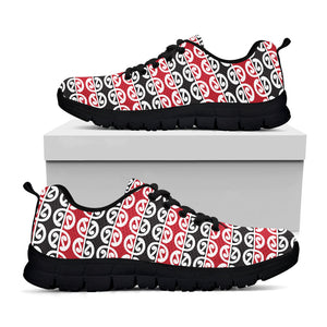 Maori Kowhaiwhai Pattern Print Black Running Shoes