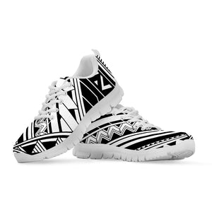 Maori Polynesian Tattoo Pattern Print White Running Shoes