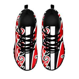 Maori Tribal Print Black Running Shoes