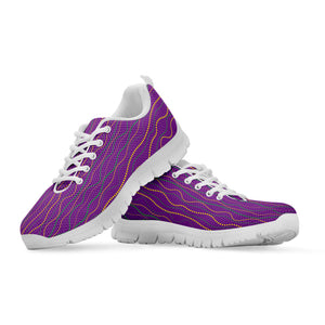 Mardi Gras Dot Pattern Print White Running Shoes