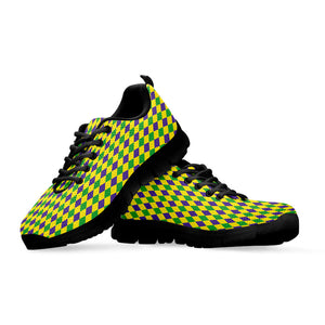 Mardi Gras Fat Tuesday Pattern Print Black Running Shoes