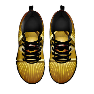 Masonic Eye Sight Print Black Running Shoes