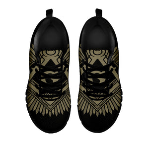 Masonic Freemasonry Print Black Running Shoes
